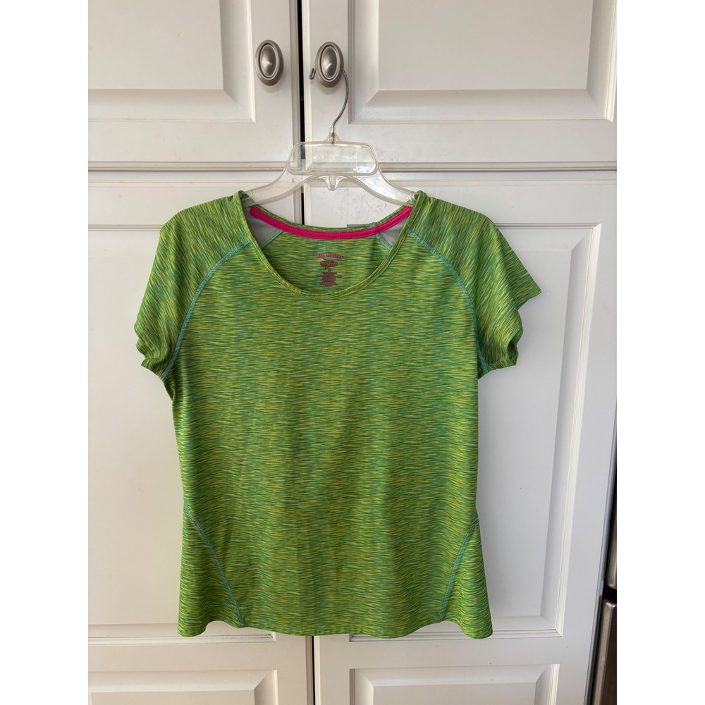 Reel Legends Womens Freeline Space Dye Performance T-Shirt Green‎ Size M Pocket